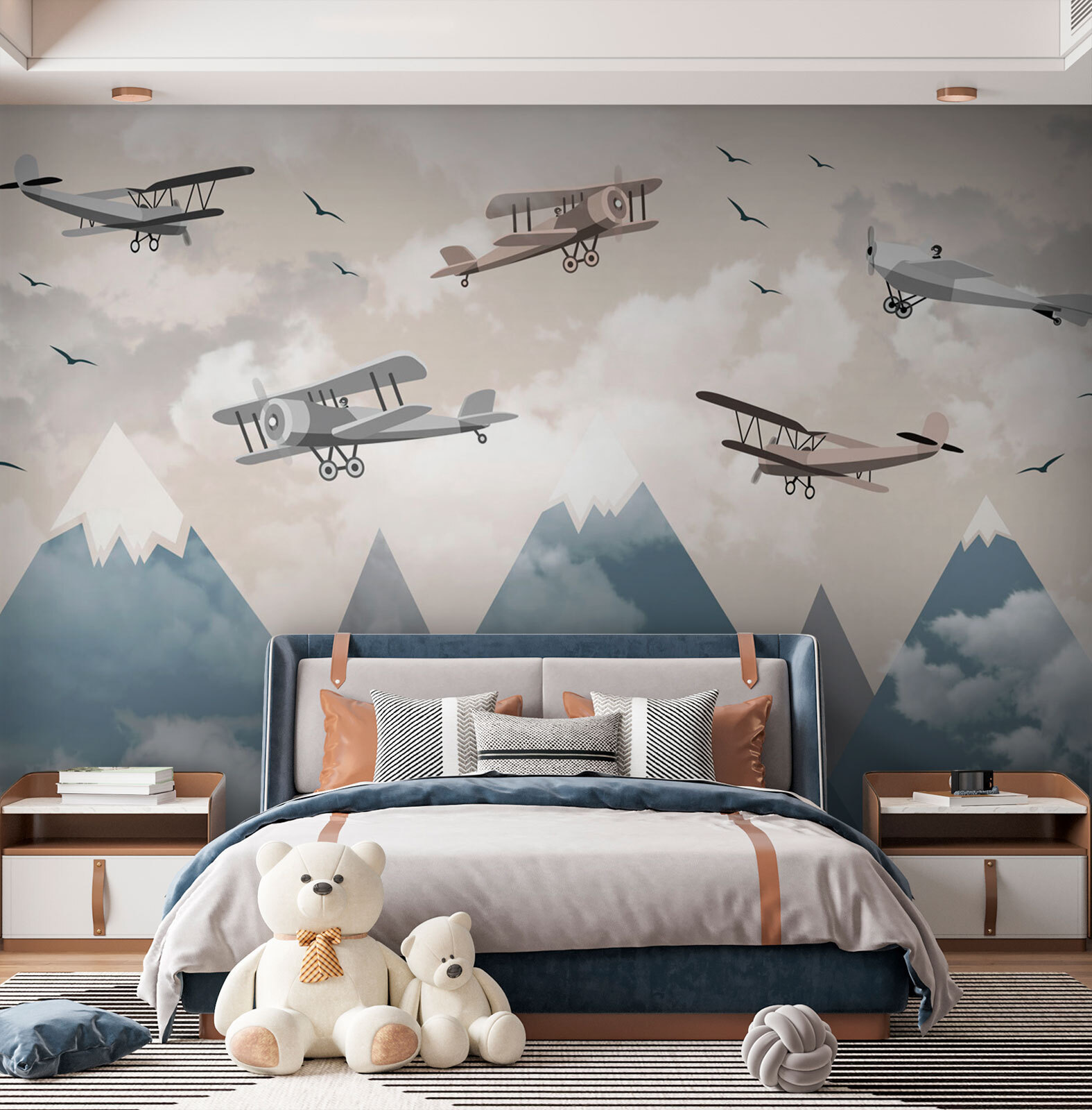 Group of airplanes flying in the sky Group of airplanes flying in the sky