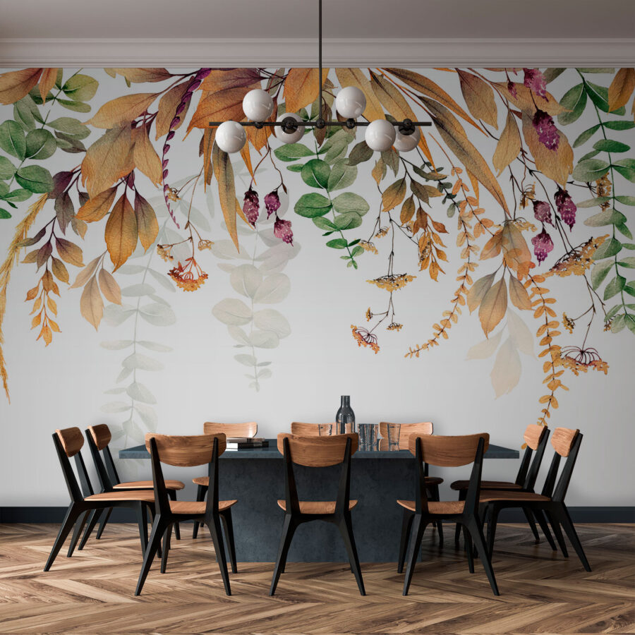 Fototapeta Botanická elegance na bílém pozadí. - Image 3