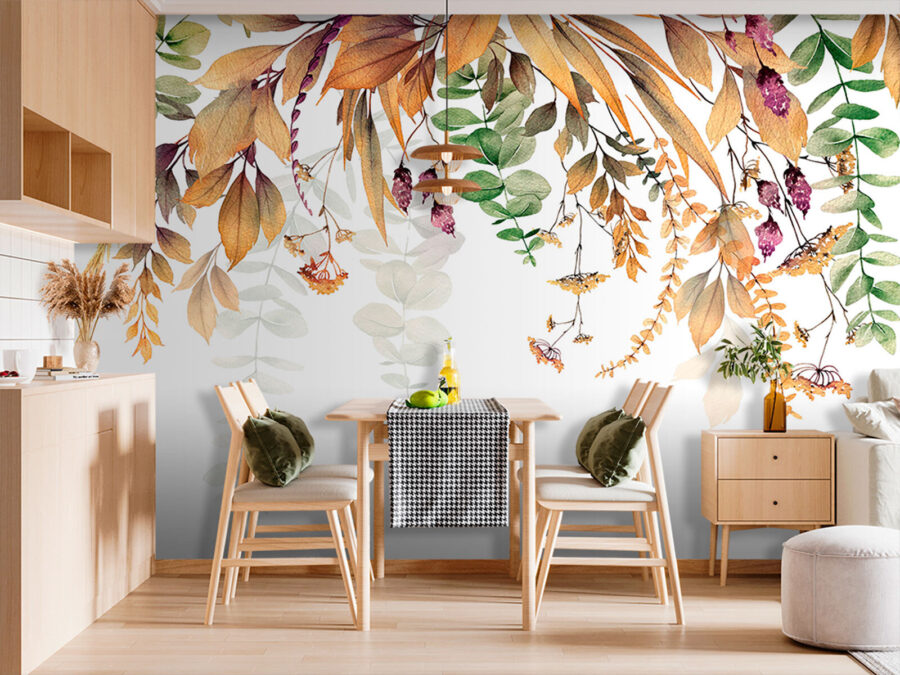 Fototapeta Botanická elegance na bílém pozadí. - Image 2