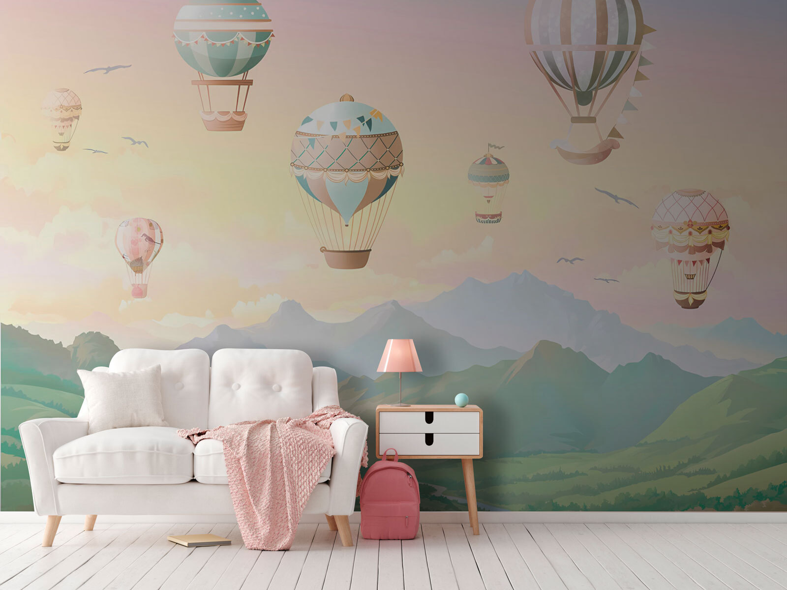 Group of hot air balloons in the sky