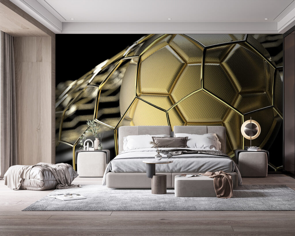 Shimmering soccer ball on display