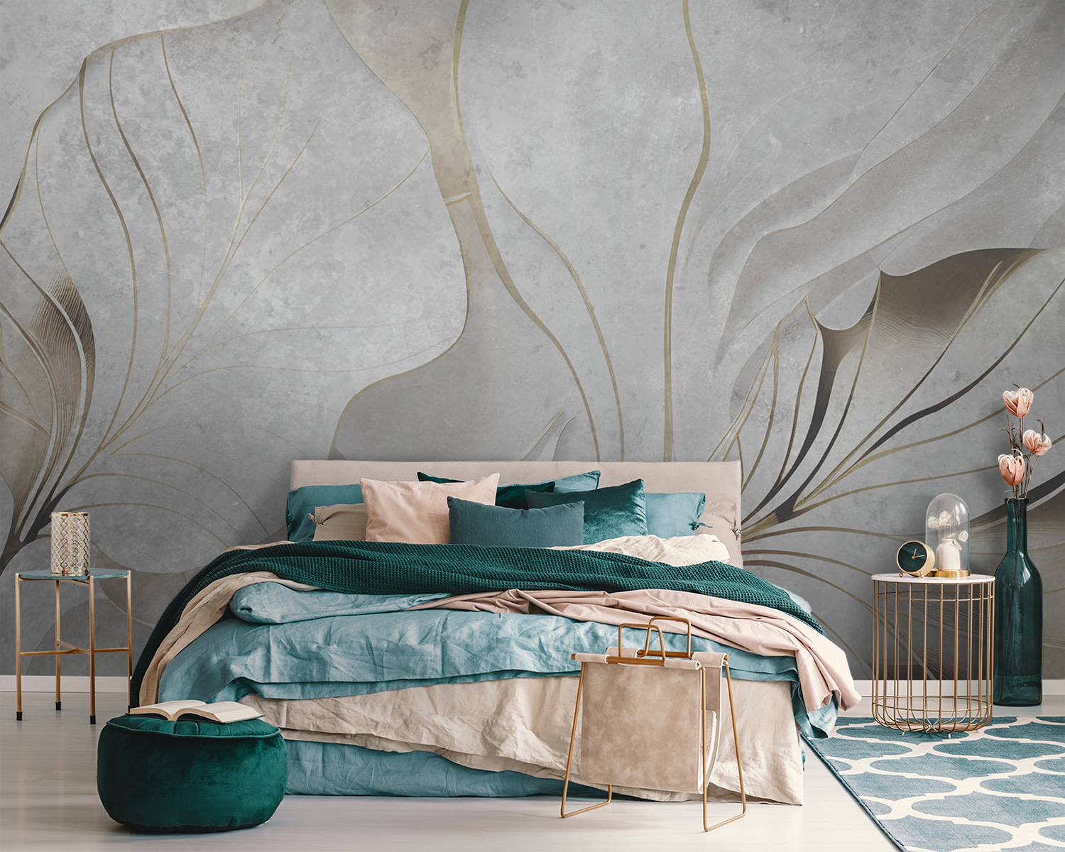 Elegant leaves in serene grayscale hues Elegant leaves in serene grayscale hues