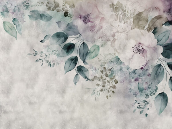 Painting of flowers and leaves