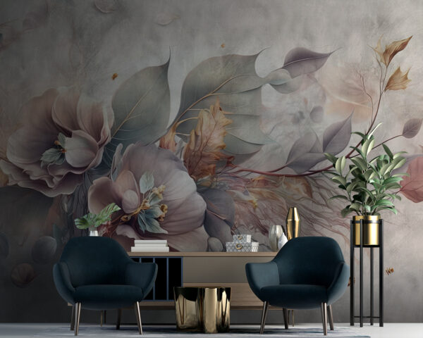 Painting of flowers and leaves Painting of flowers and leaves