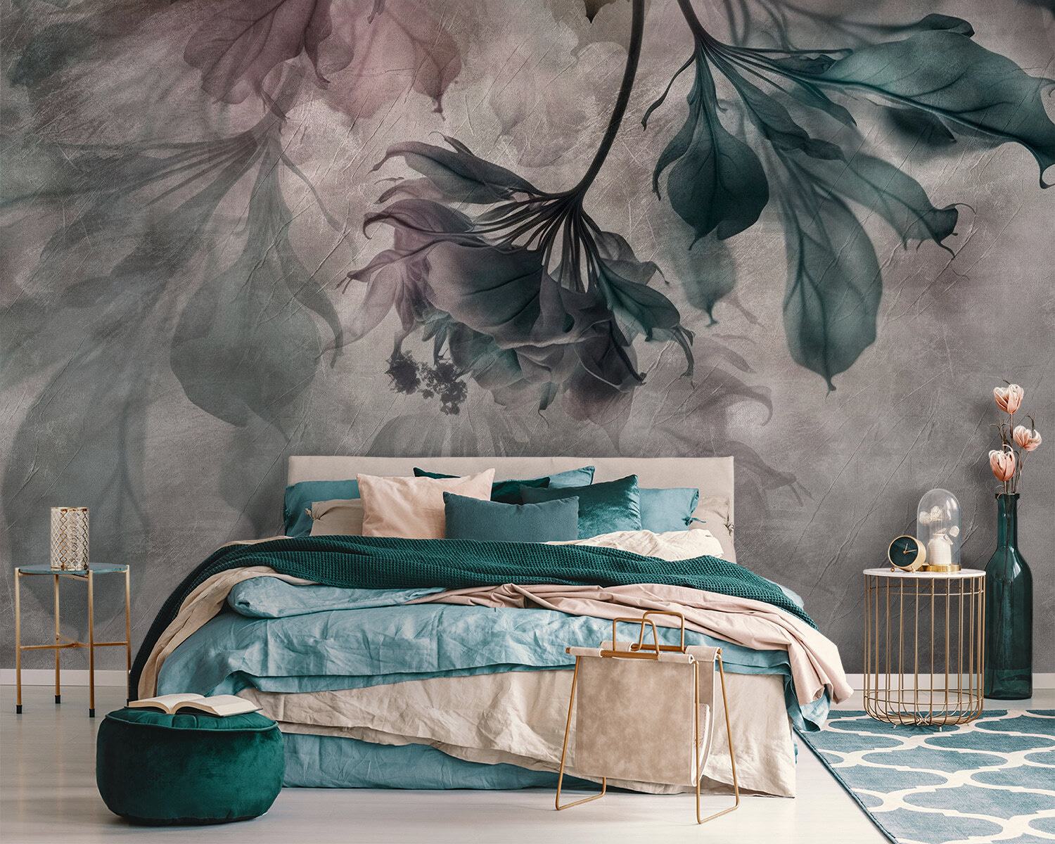 Delicate leaves in soft hues