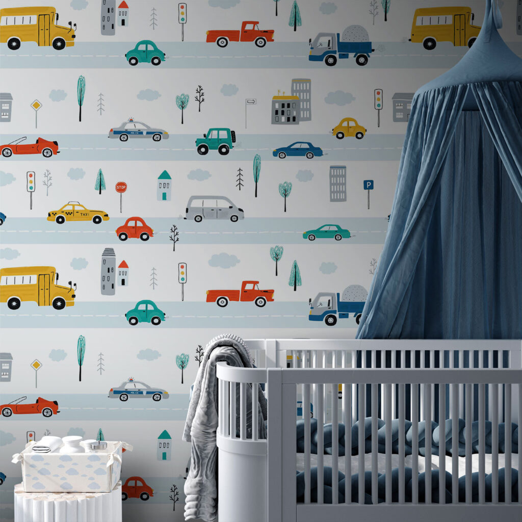 Pattern of cars and trucks