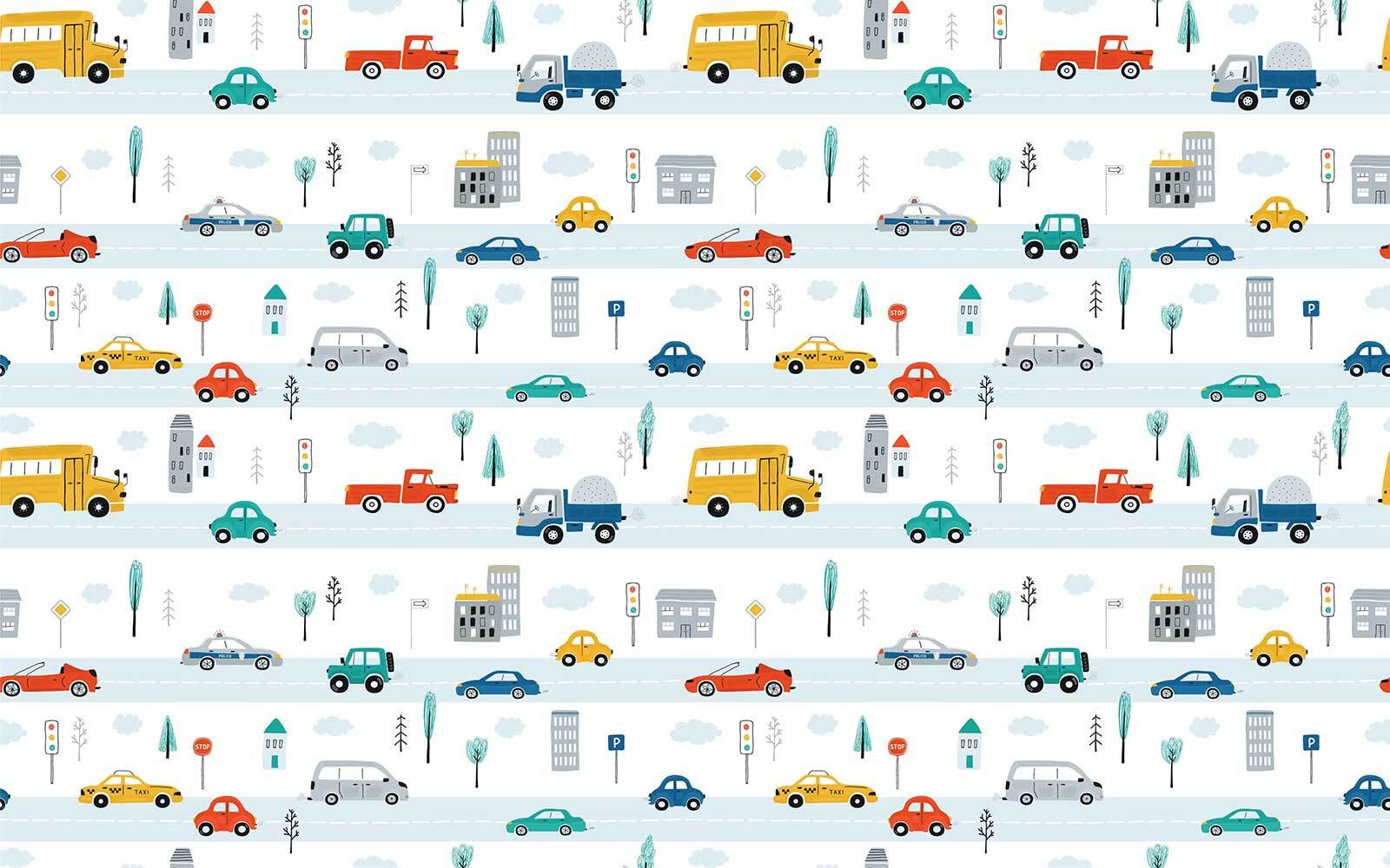 Pattern of cars and trucks