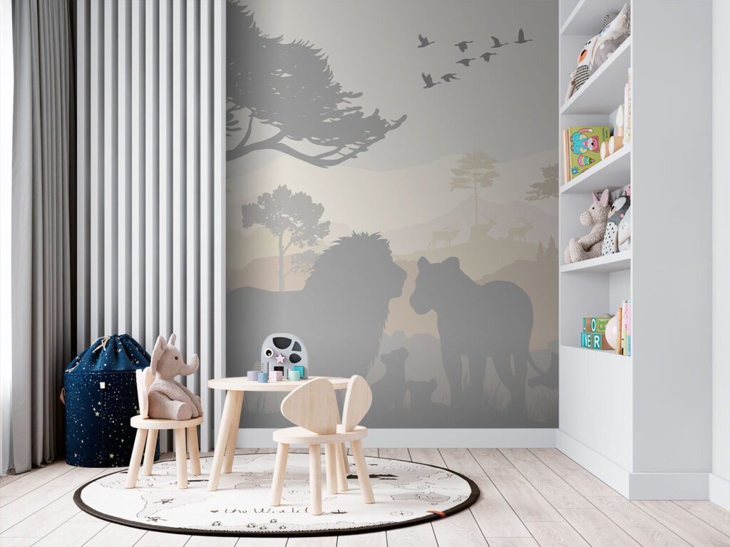 Group of animals in a landscape Group of animals in a landscape