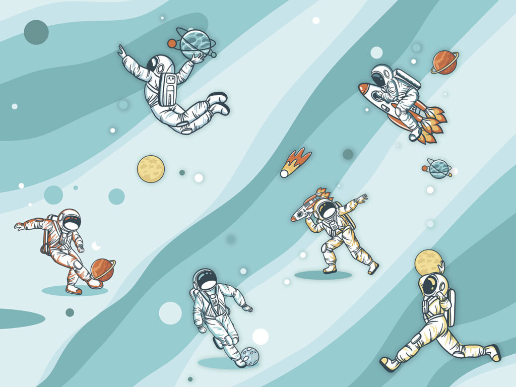 Skupina astronautů ve vesmíru Skupina astronautů ve vesmíru