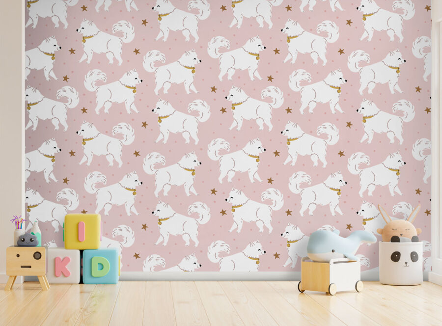 Fototapeta Vzor bílých psů - Image 3