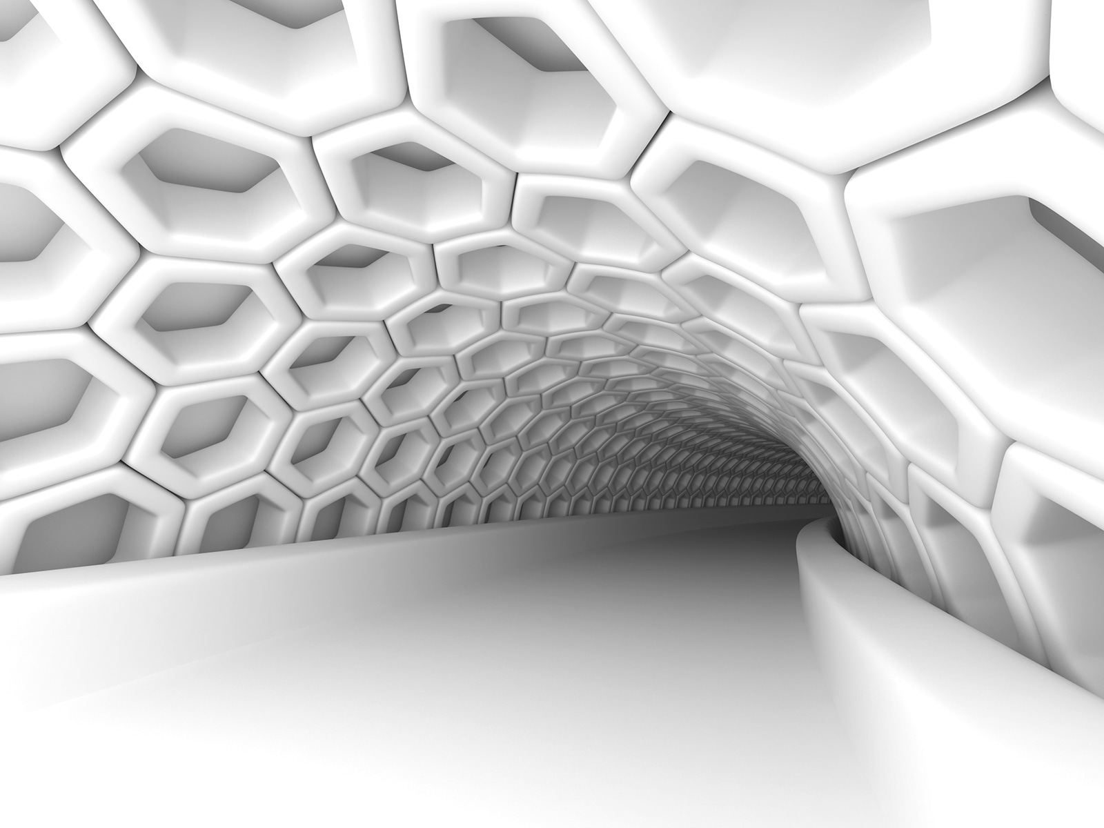 Bílý tunel se šestiúhelníky u93596p - Bílý tunel se šestiúhelníky - tegory