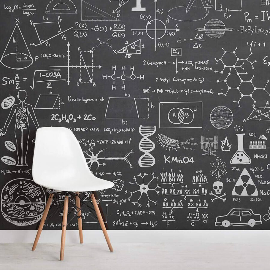 Fototapeta Tabule s matematickými symboly a vzorci