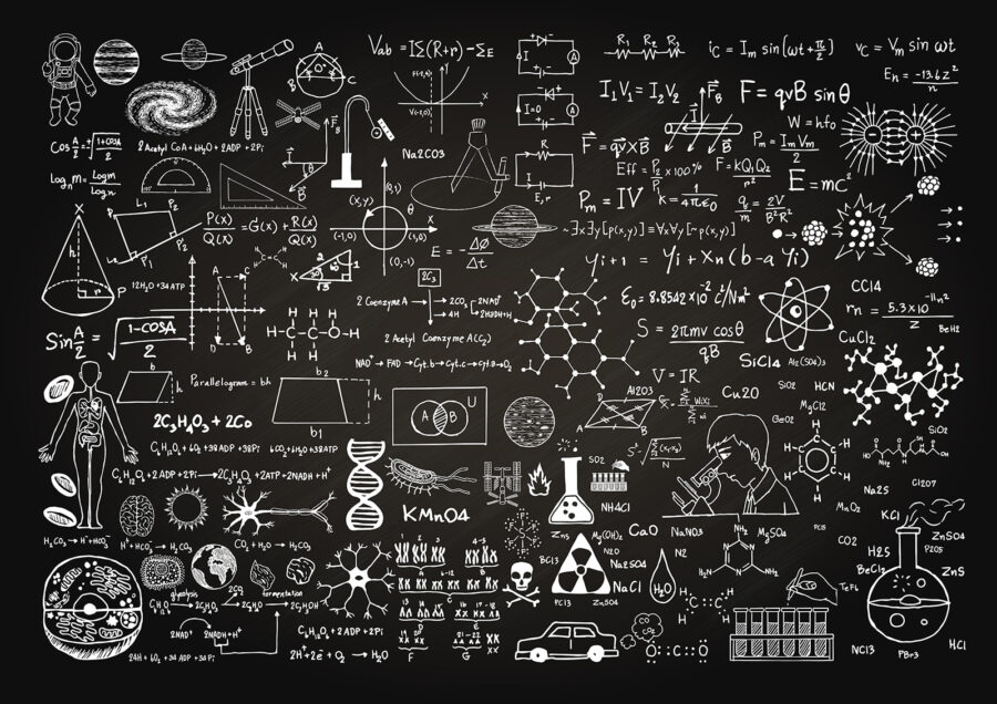 Tabule s matematickými symboly a vzorci