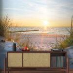 Fototapeta Pláž s trávou a vodní plochou