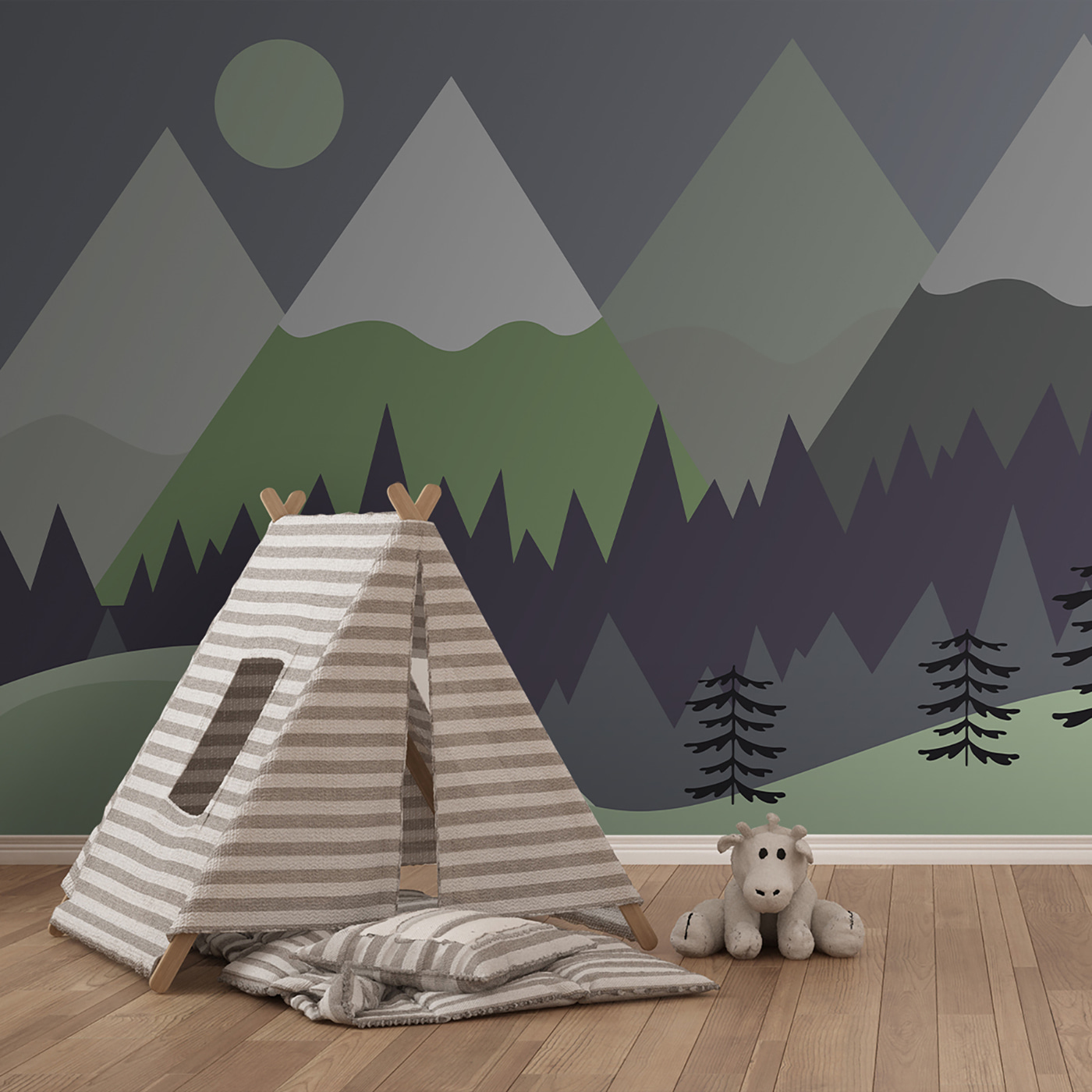 A mountain landscape with trees and mountains A mountain landscape with trees and mountains