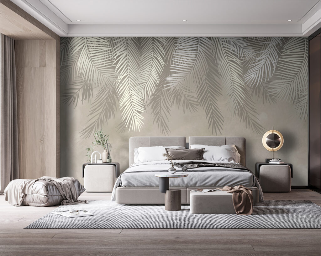 White leaves on a gray background