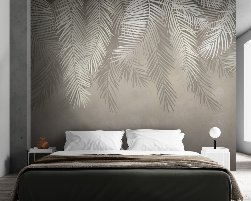 White leaves on a gray background