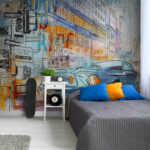 Fototapeta Kresba auta na rohu ulice