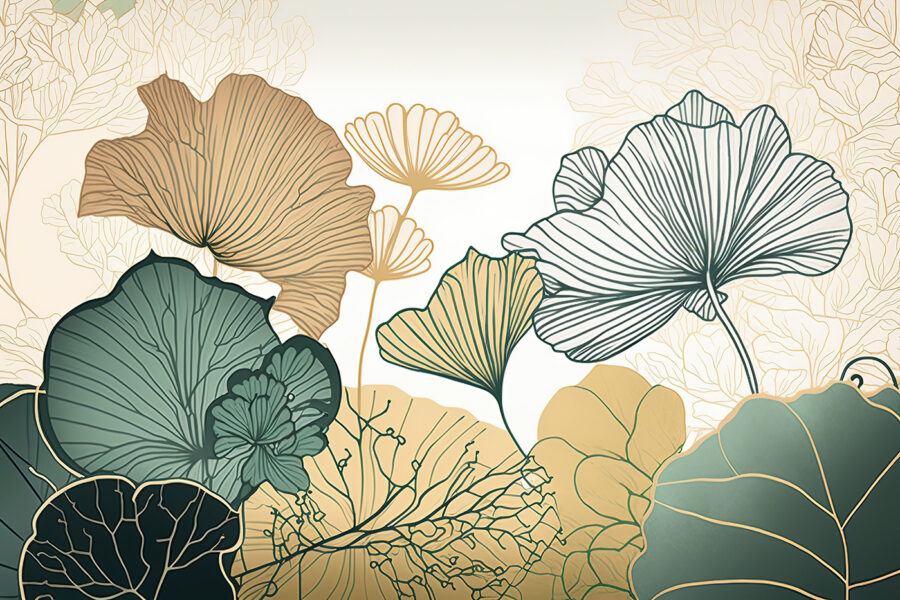 Botanická elegance v jemných barvách.