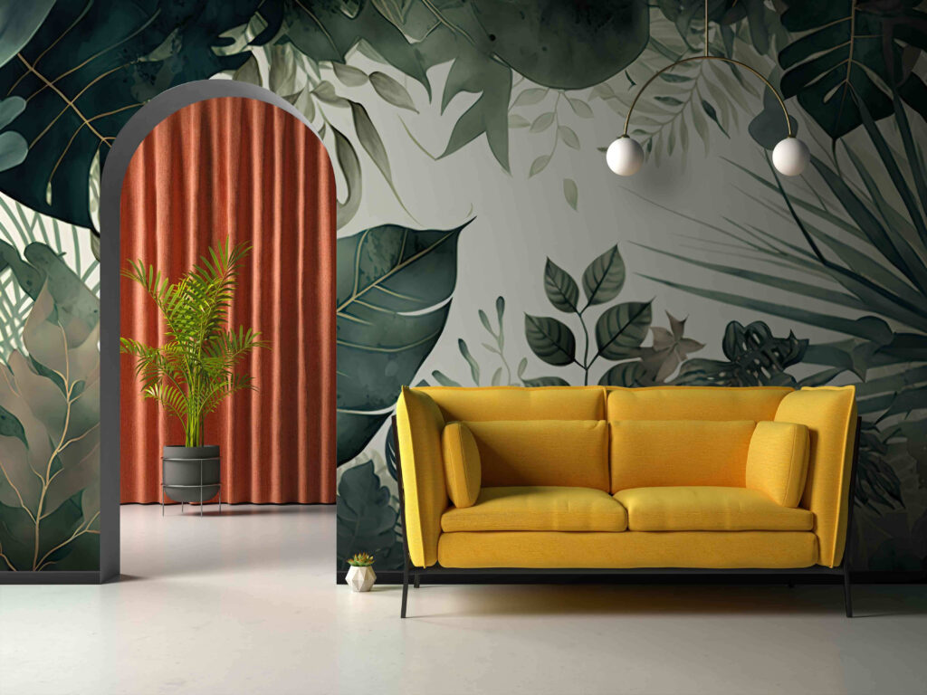 Lush green leaves in vibrant tones