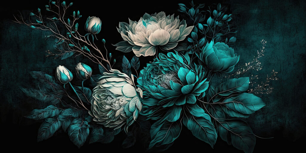Emerald blooms on a dark background Emerald blooms on a dark background