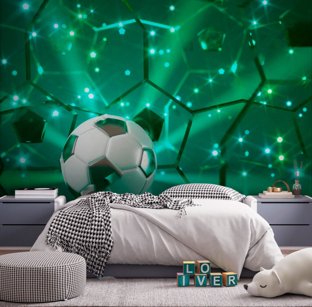 Football ball on a reflective surface Football ball on a reflective surface