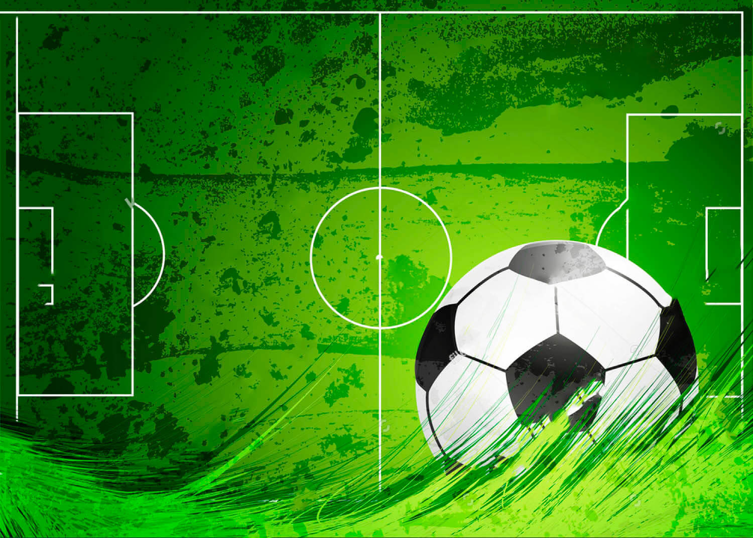 u72784p - Fotbalový míč na zeleném hřišti - tegory