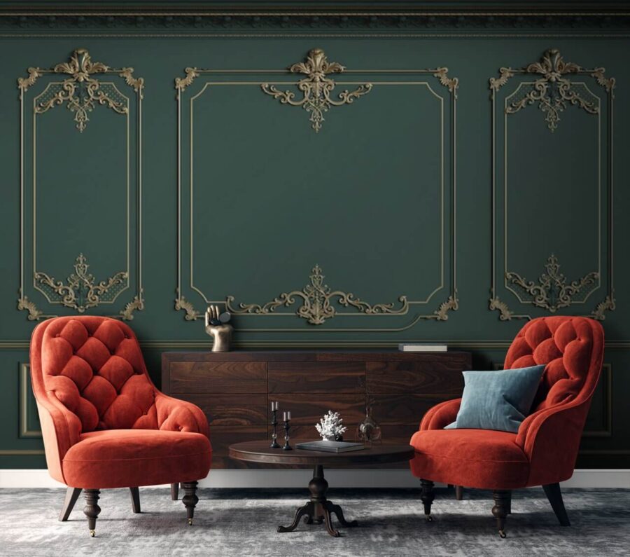 Elegantní design stěn se složitými detaily