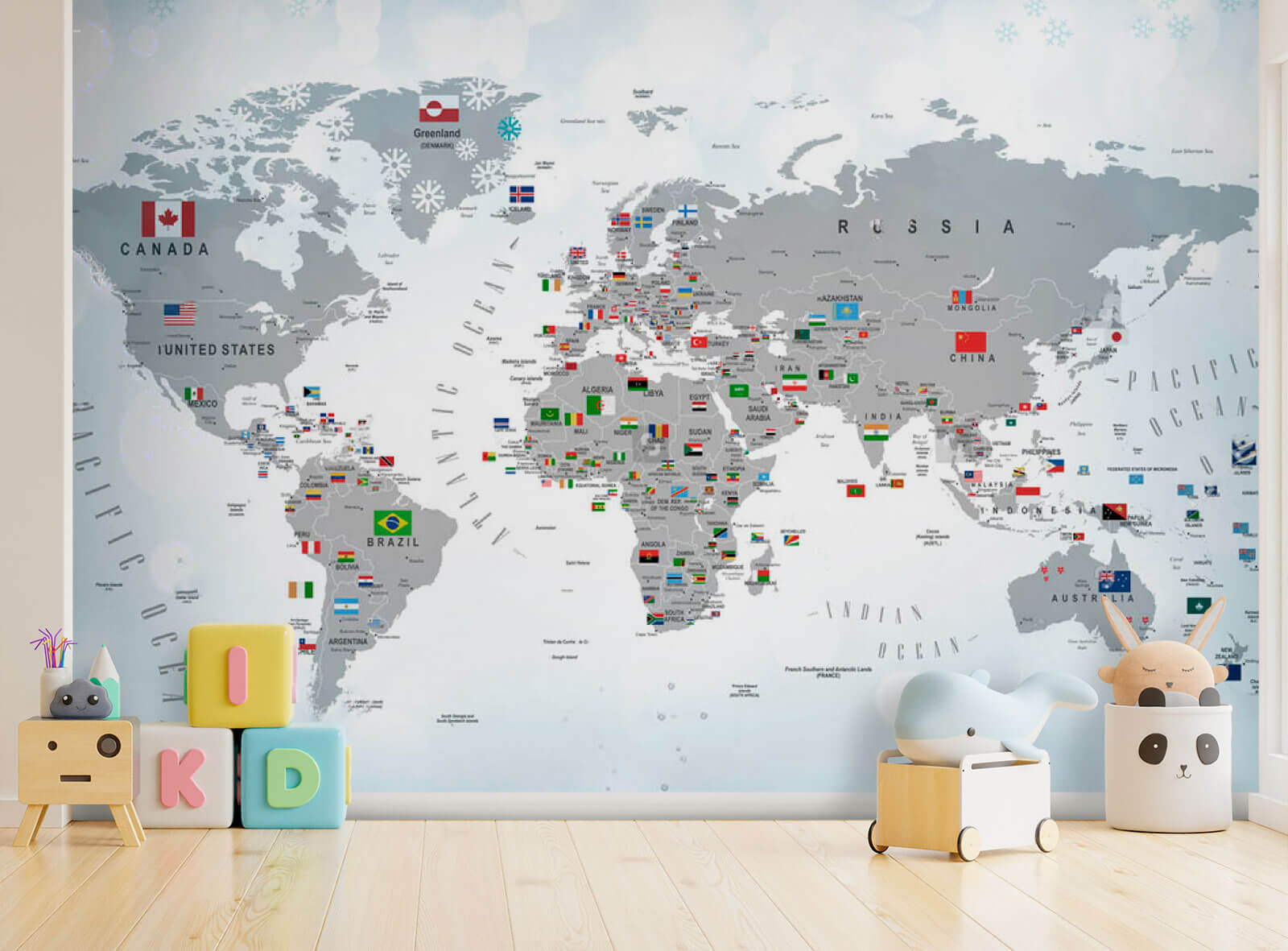 Map of the world with flags Map of the world with flags