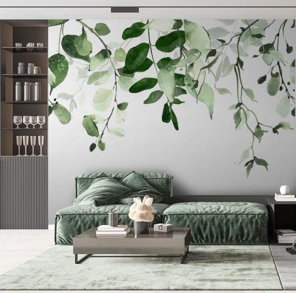 Elegantní design zelených listů na pozadí Elegantní design zelených listů na pozadí
