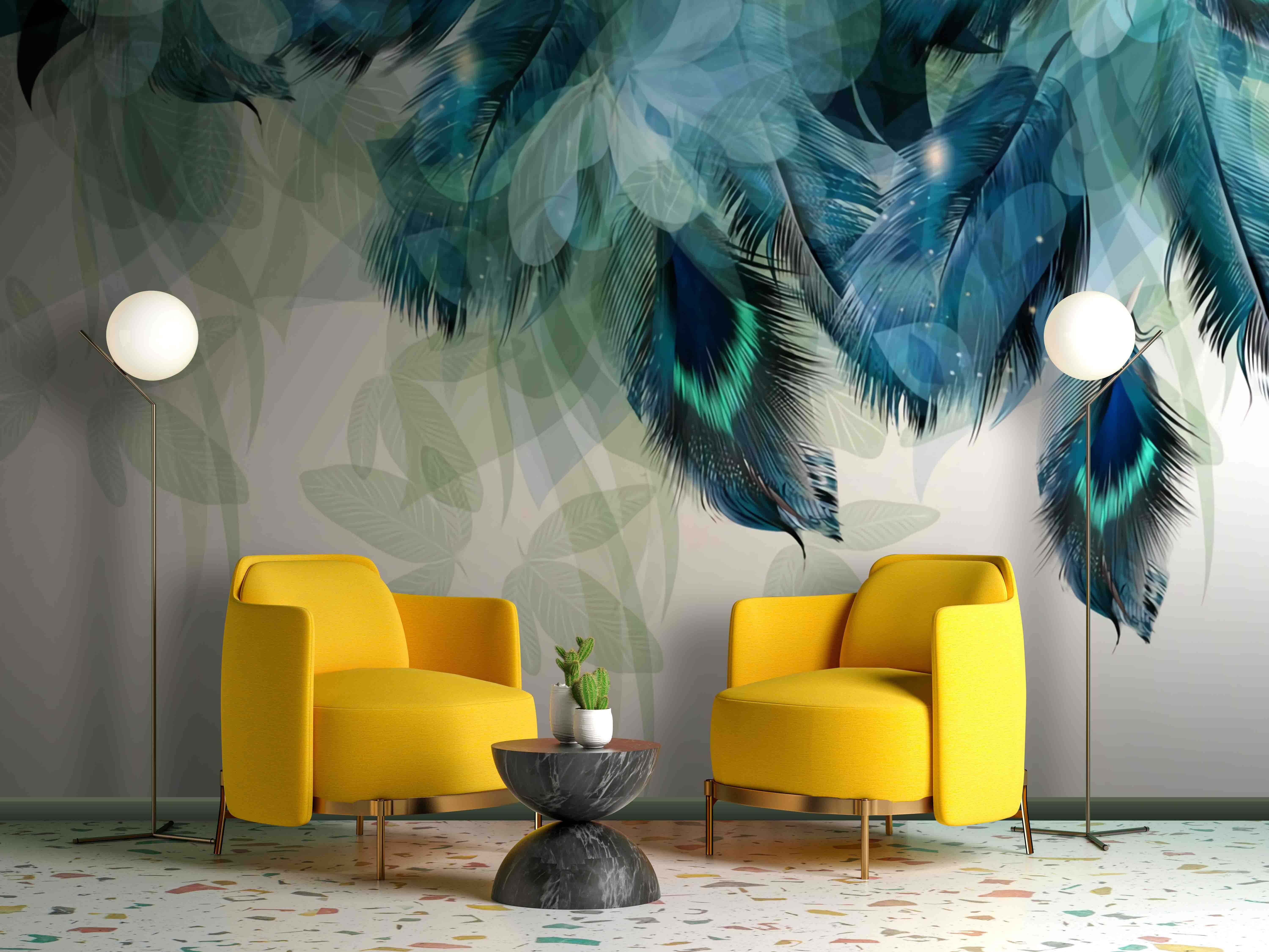 Blue and green feathers Blue and green feathers