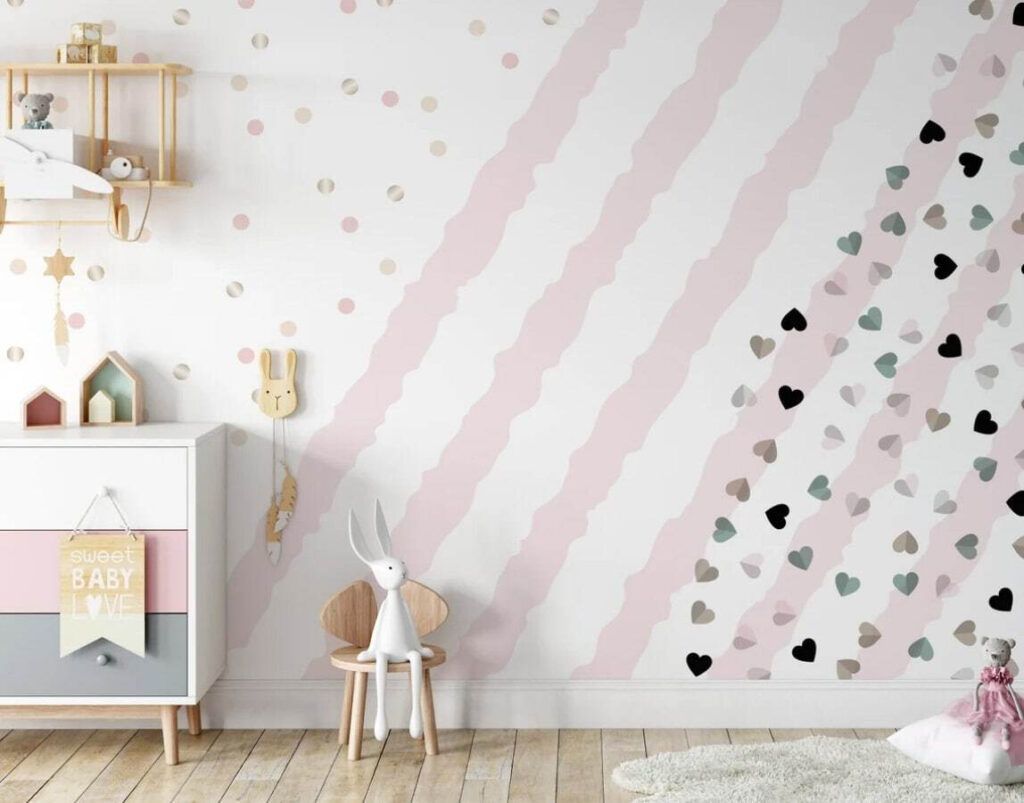 Růžové a bílé pruhované pozadí s malými srdíčky u72195pir1m 1024x803 - Růžové a bílé pruhované pozadí s malými srdíčky - tegory