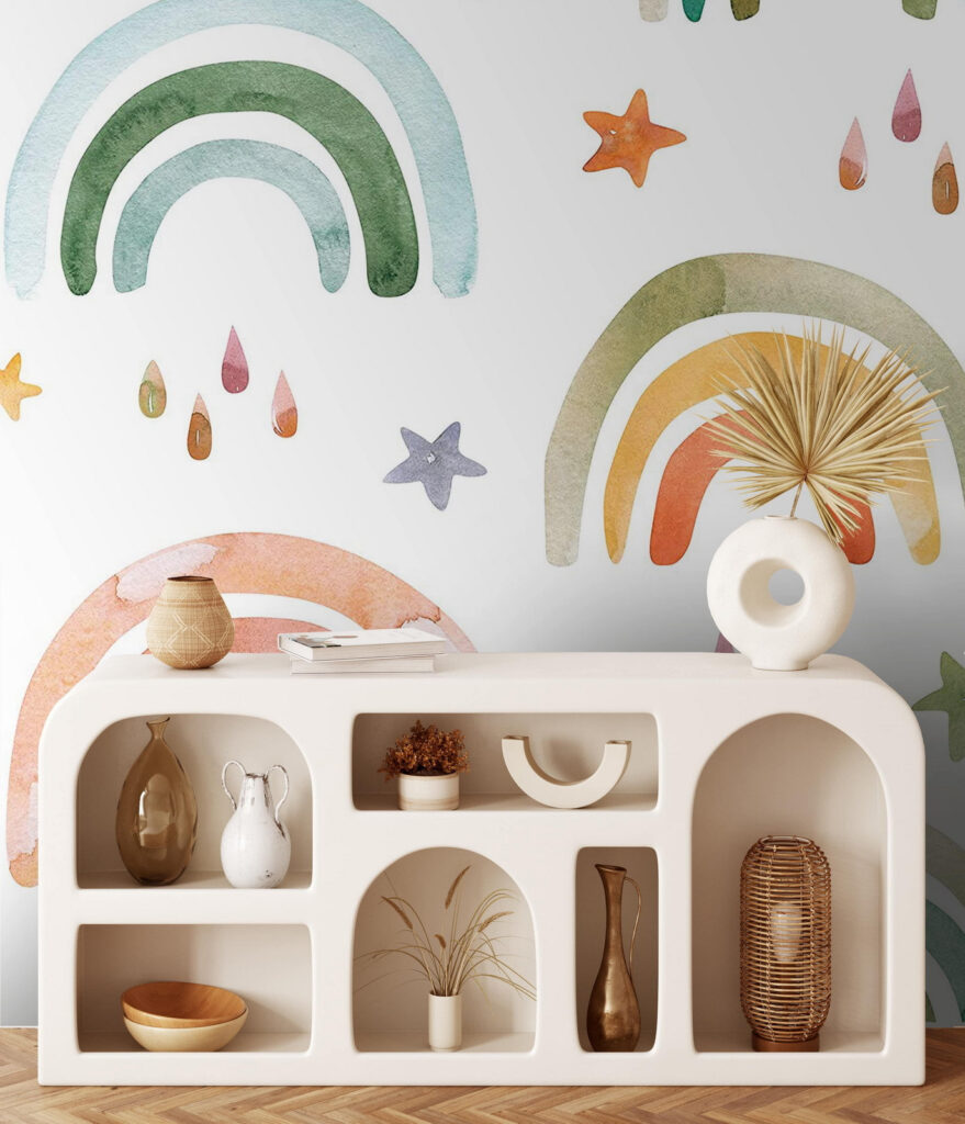 u72183pir3 879x1024 - Vzor akvarelové duhy a hvězdiček - tegory