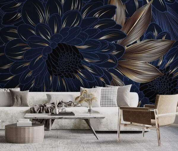 Fototapeta Elegantní květinový design na tmavém pozadí