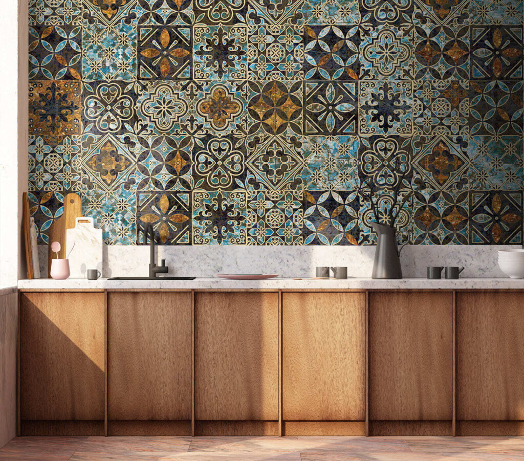 Pattern of colorful tiles