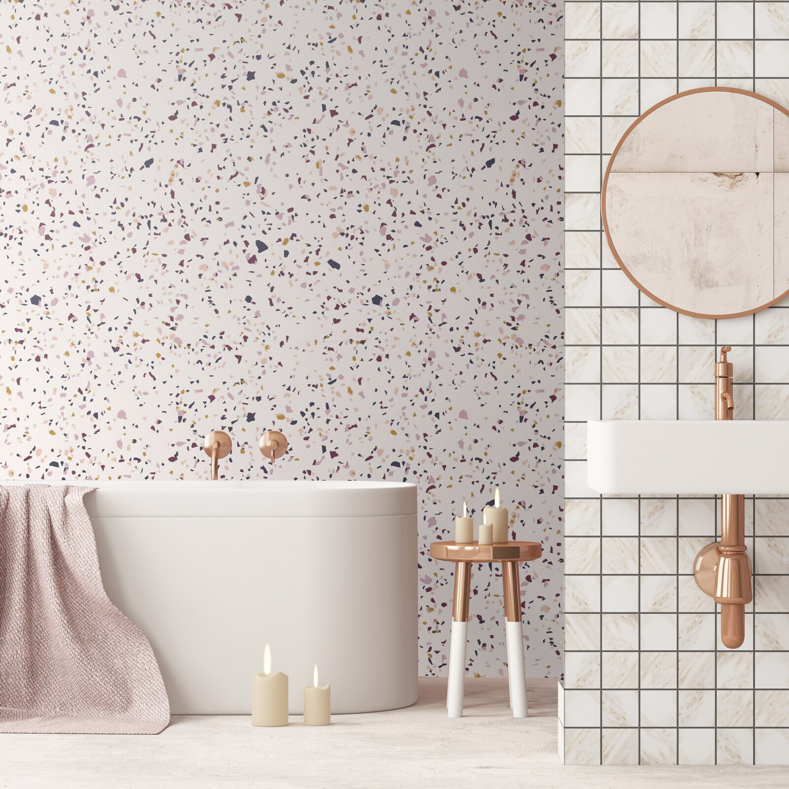 Pink speckled surface with small specks Pink speckled surface with small specks