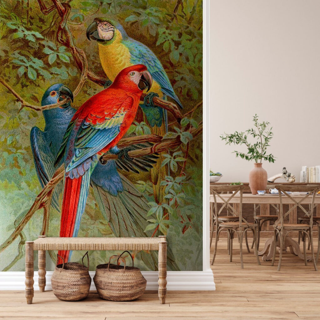 u71620piq1 1024x1024 - Skupina barevných ptáků na větvi stromu - tegory