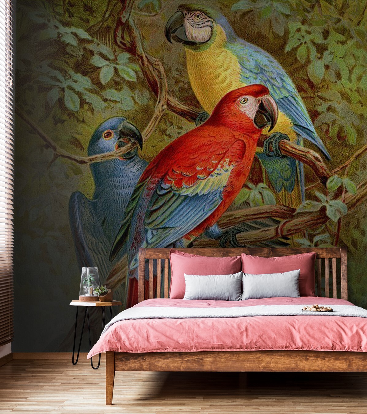 u71620pib1m - Skupina barevných ptáků na větvi stromu - tegory