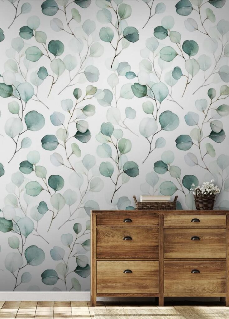 Pattern of green leaves