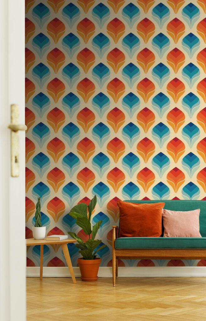 Vzor oranžových a modrých listů u71428pig2 657x1024 - Vzor oranžových a modrých listů - tegory