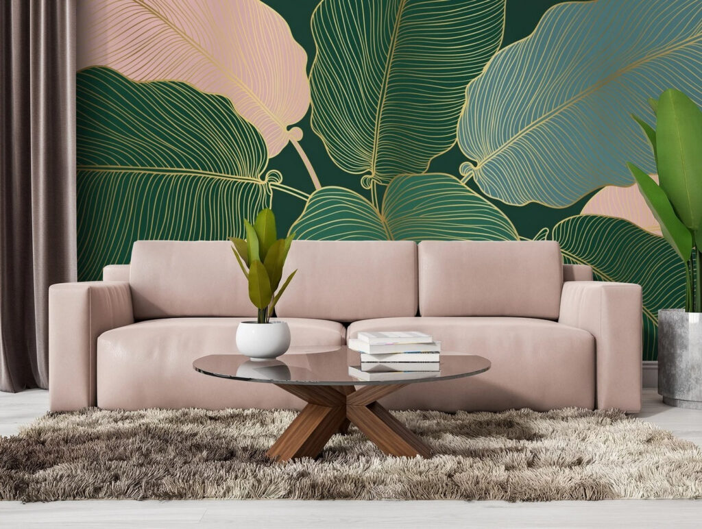 Tropical leaves with elegant lines