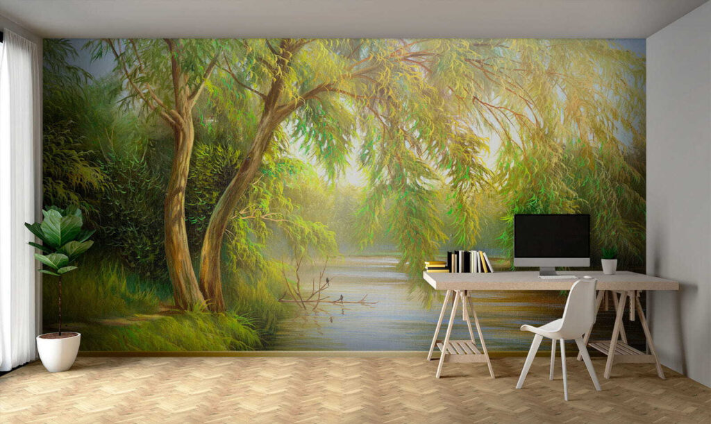 Řeka se stromy a trávou u62865piw1 1024x611 - Řeka se stromy a trávou
