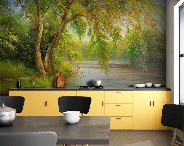 Řeka se stromy a trávou u62865pik1 600x475 - Řeka se stromy a trávou