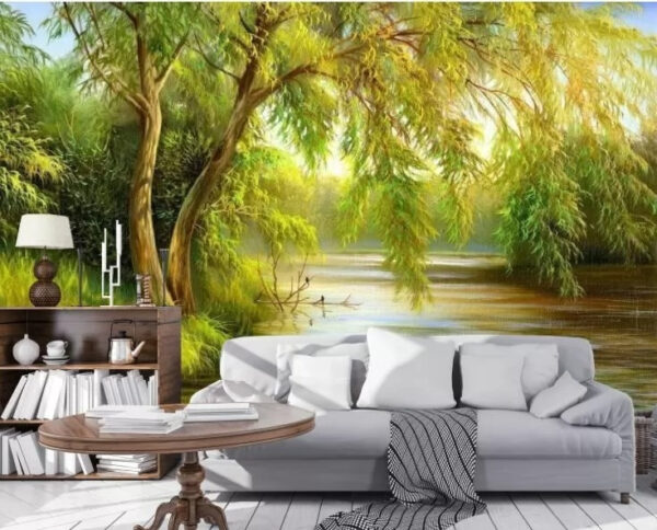 Řeka se stromy a trávou u62865pig3m 600x484 - Řeka se stromy a trávou
