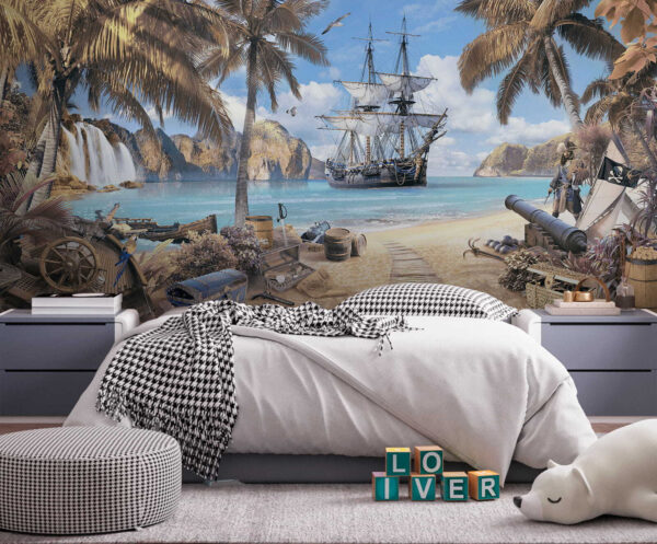 Pirátská loď na pláži Pirátská loď na pláži