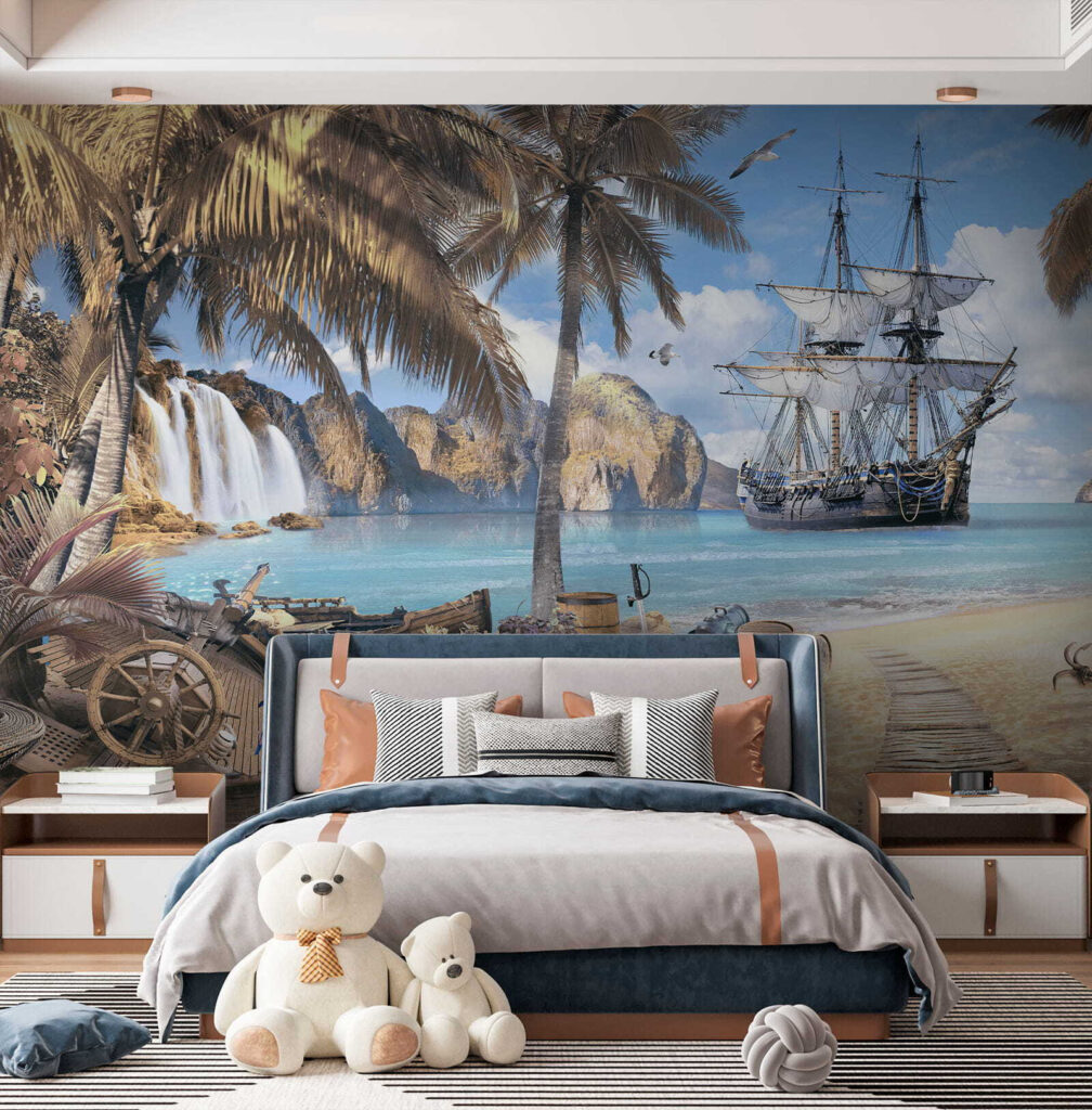 Pirate ship on a beach