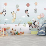 Fototapeta Karikatura zvířat na kole