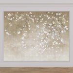 Fototapeta Větev stromu s bílými a modrými květy