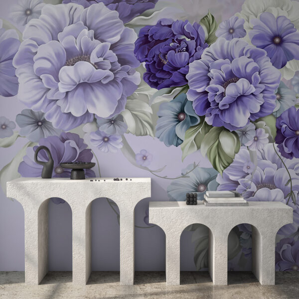 A group of purple flowers
