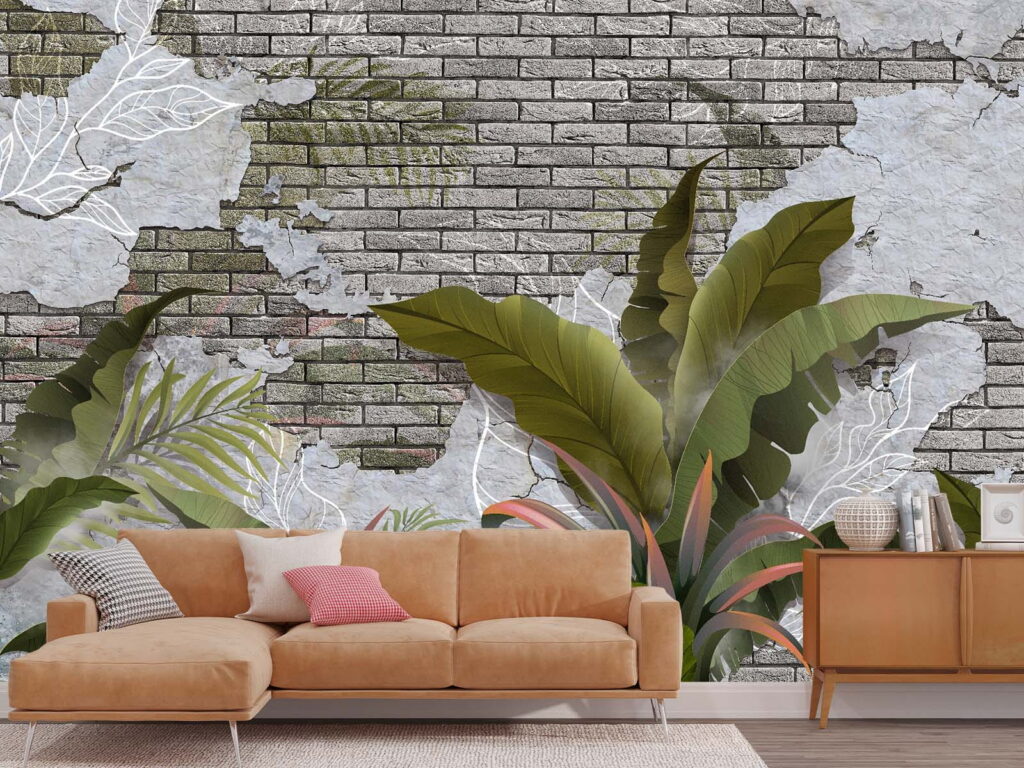 u59823pig2 1024x768 - Cihlová zeď s listy a cihlovou zdí - tegory